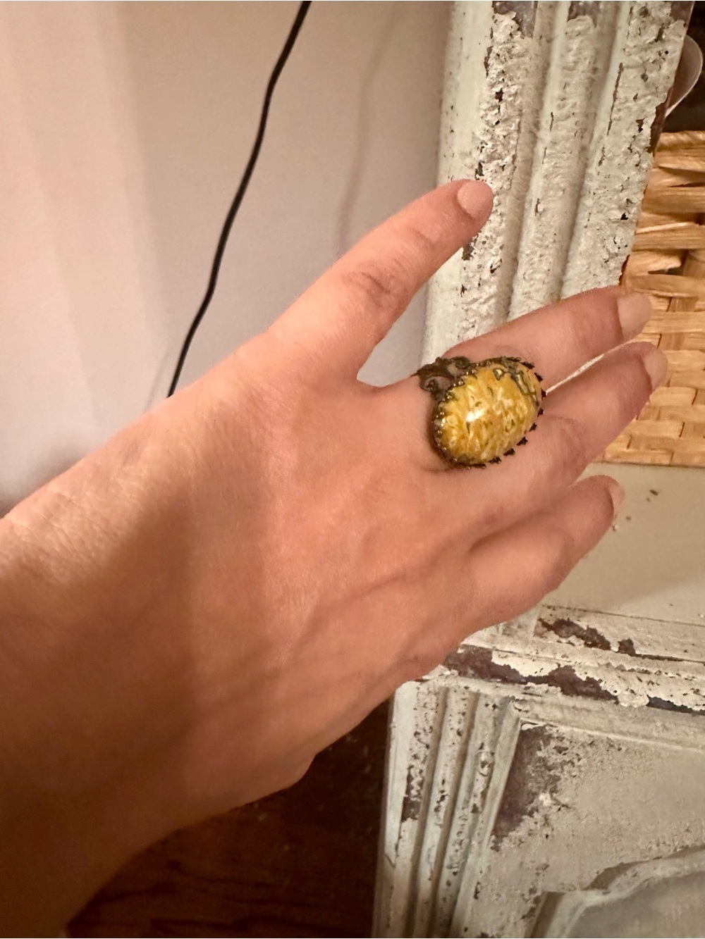 Yellow Jasper Statement Ring - Classic Artisan Design
